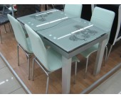 Раскладной стеклянный столик (С274 серый)