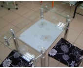 Раскладной стеклянный стол (С281 белый)
